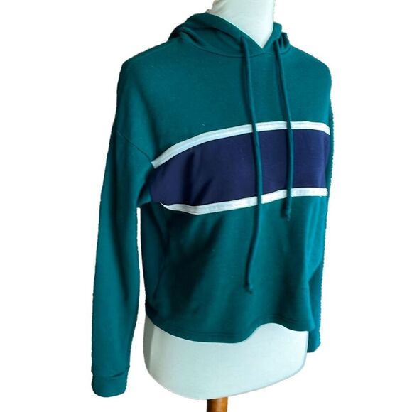 Forever 21 Green Cropped Hoodie S - Picture 4 of 10